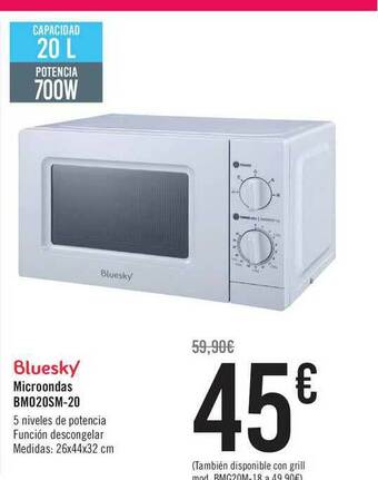 Carrefour Bluesky Microondas Bm020sm-20 oferta