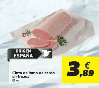 Carrefour Cinta De Lomo De Cerdo En Trozos el kg oferta