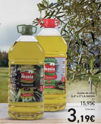 Carrefour Aceite De Oliva 0.4° O 1° La Masía oferta