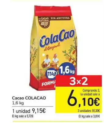 Carrefour Cacao Colacao 1,6 kg oferta