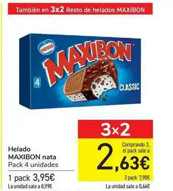 Carrefour Helado Maxibon Natapack 4 unidades oferta