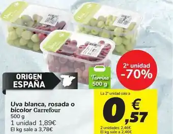 Carrefour 2a Unidad -70% Uva Blanca Rosada O Bicolor Carrefour 500 g oferta