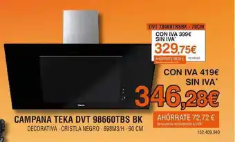 Expert Campana Teka Dvt 98660tbs Bk oferta