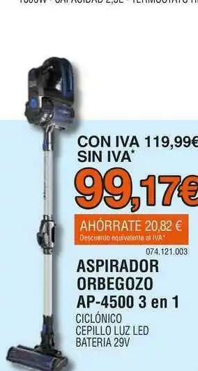 Expert Aspirador Orbegozo Ap-4500 3 En 1 oferta
