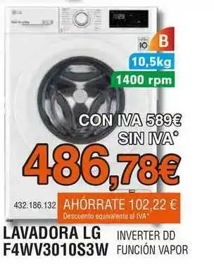 Expert Lavadora Lg F4wv3010s3w oferta