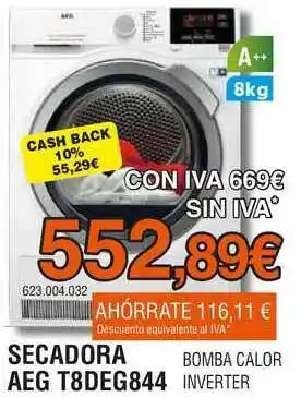 Expert Secadora Aeg T8deg844 oferta