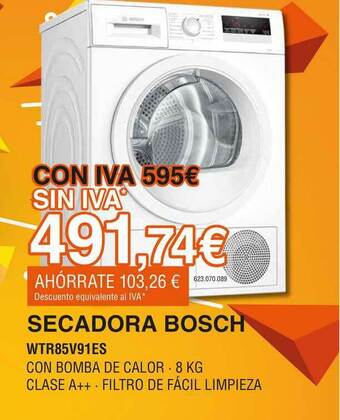 Expert Secadora Bosch Wtr85v91es oferta