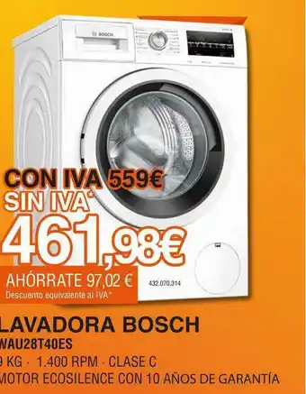 Expert Lavadora Bosch Nau28t40es oferta