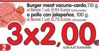 Alimerka Burger Meat Vacuno-cerdo O Pollo Con Jalapeños 110 g oferta