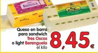 Alimerka Queso En Barra Para Sandwich Tres Oscos O Light Berenguela oferta