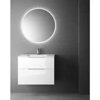 Brico Depôt Mueble de baño suspendido fondo reducido con lavabo | 60 cm - blanco brillo - cromo brillo oferta