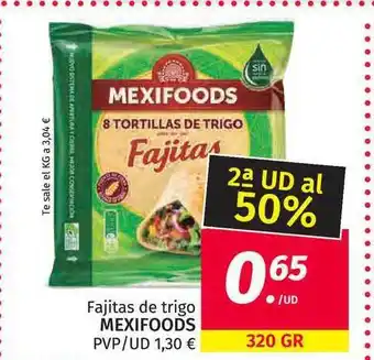 Maskom Supermercados Fajitas De Trigo Mexifoods oferta