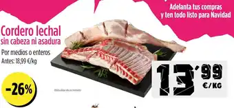 AhorraMas Cordero lechal sin cabeza ni asadura oferta