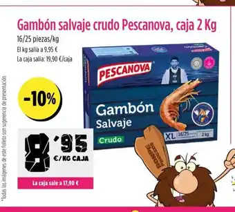 AhorraMas Gambón salvaje crudo Pescanova, caja 2 Kg oferta