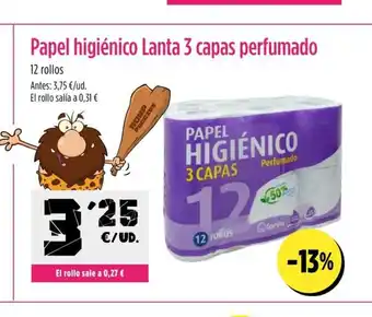 AhorraMas Papel higiénico Lanta 3 capas perfumado oferta