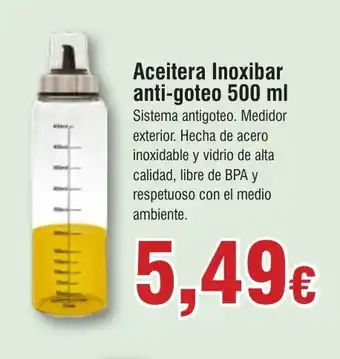 FROIZ Aceitera Inoxibar anti-goteo 500 ml oferta