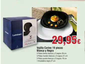 FROIZ Vajilla Carine 19 piezas Blanca y Negra oferta