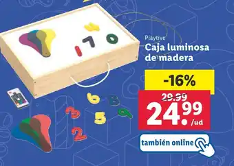 Lidl Caja luminosa de madera oferta