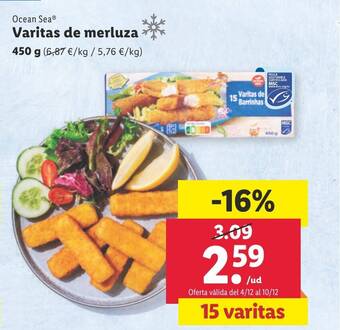 Lidl Ocean SeaⓇ Varitas de merluza oferta
