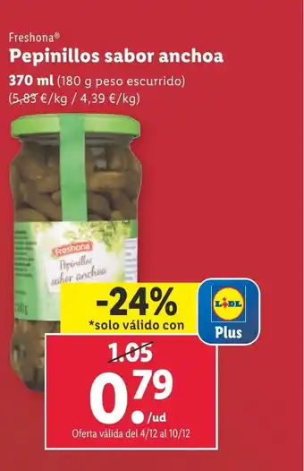Lidl Freshona® Pepinillos sabor anchoa oferta