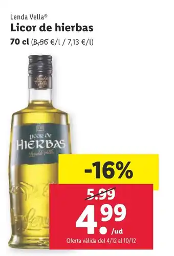 Lidl Lenda Vella® Licor de hierbas oferta