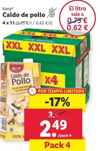 Lidl Kania® Caldo de pollo oferta