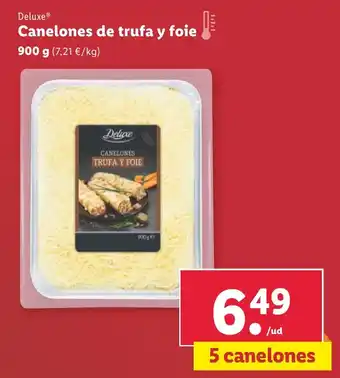 Lidl Deluxe® Canelones de trufa y foie oferta