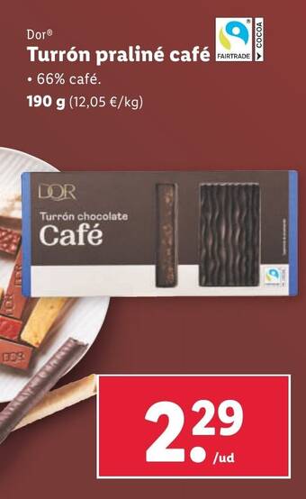 Lidl Dor® Turrón praliné café oferta