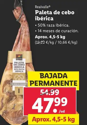 Lidl Paleta de cebo ibérica oferta