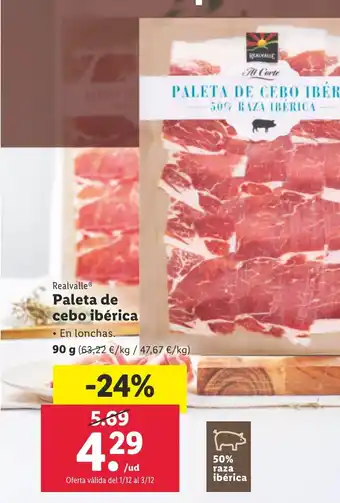 Lidl Paleta de cebo ibérica oferta