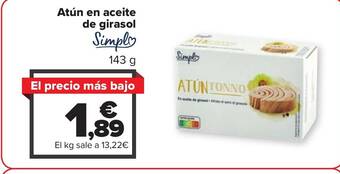 Carrefour Atún en aceite de girasol oferta