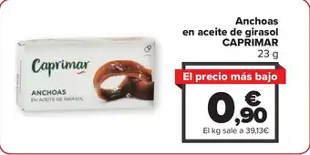 Carrefour Anchoas en aceite de girasol CAPRIMAR oferta