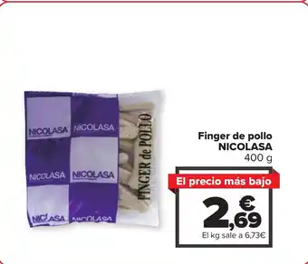 Carrefour Finger de pollo NICOLASA 400 g oferta