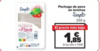 Carrefour Pechuga de pavo en lonchas oferta