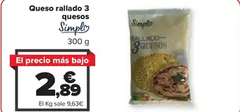 Carrefour Queso rallado 3 quesos oferta