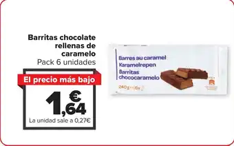 Carrefour Barritas chocolate rellenas de caramelo oferta