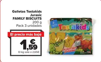 Carrefour Galletas Tostakids Jurasic FAMILY BISCUITS oferta