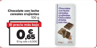 Carrefour Chocolate con leche cereales crujientes oferta