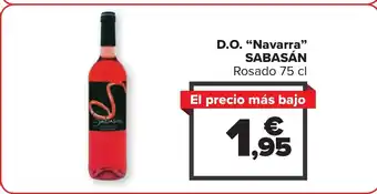Carrefour D.O. "Navarra" SABASÁN Rosado 75 cl oferta