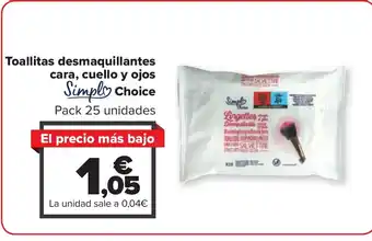 Carrefour Toallitas desmaquillantes cara, cuello y ojos oferta