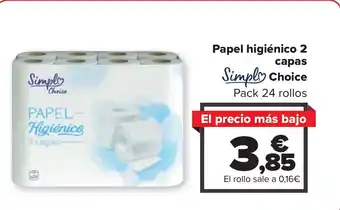 Carrefour Papel higiénico 2 capas Simply Choice oferta