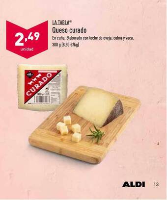 ALDI La Tabla® Queso Curado oferta