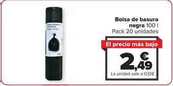 Carrefour Bolsa de basura negra 100 I oferta