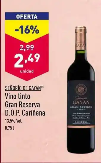 ALDI Señorío De Gayan® Vino Tinto Gran Reserva D.O.P. Cariñena 0,5l oferta