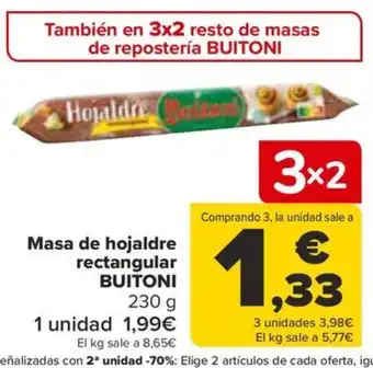 Carrefour Masa de hojaldre rectangular BUITONI oferta