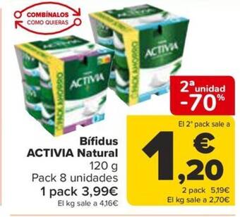 Carrefour Bífidus ACTIVIA Natural 120 g oferta