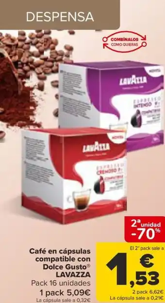Carrefour Café en cápsulas compatible con Dolce Gusto® LAVAZZA oferta