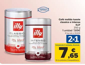 Carrefour Café molido tueste classico o intenso ILLY oferta