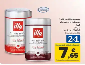 Carrefour Café molido tueste classico o intenso ILLY oferta