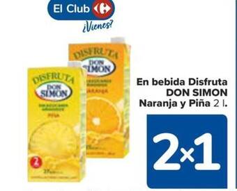 Carrefour En bebida Disfruta DON SIMON Naranja y Piña 2 1. oferta